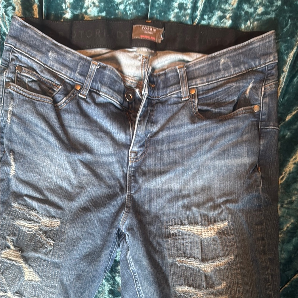 Torrid Blue Distressed Denim Jeans